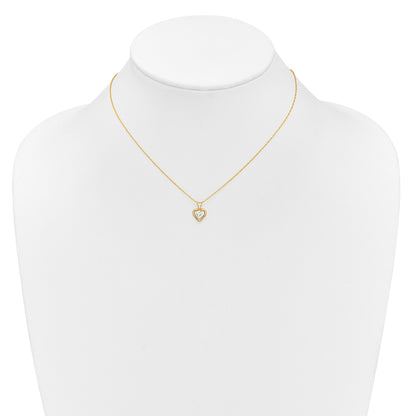 10k Yellow Gold Heart in Heart Birthstone Necklace