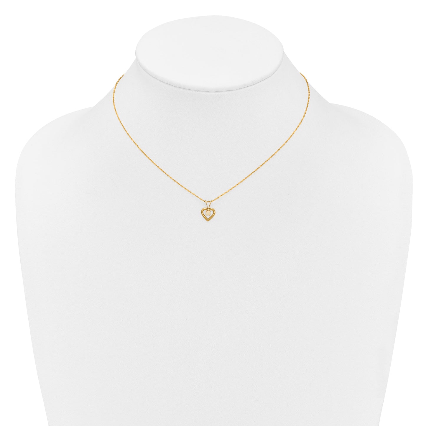 10k Yellow Gold Heart in Heart Birthstone Necklace