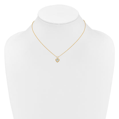 10k Yellow Gold Heart in Heart Birthstone Necklace