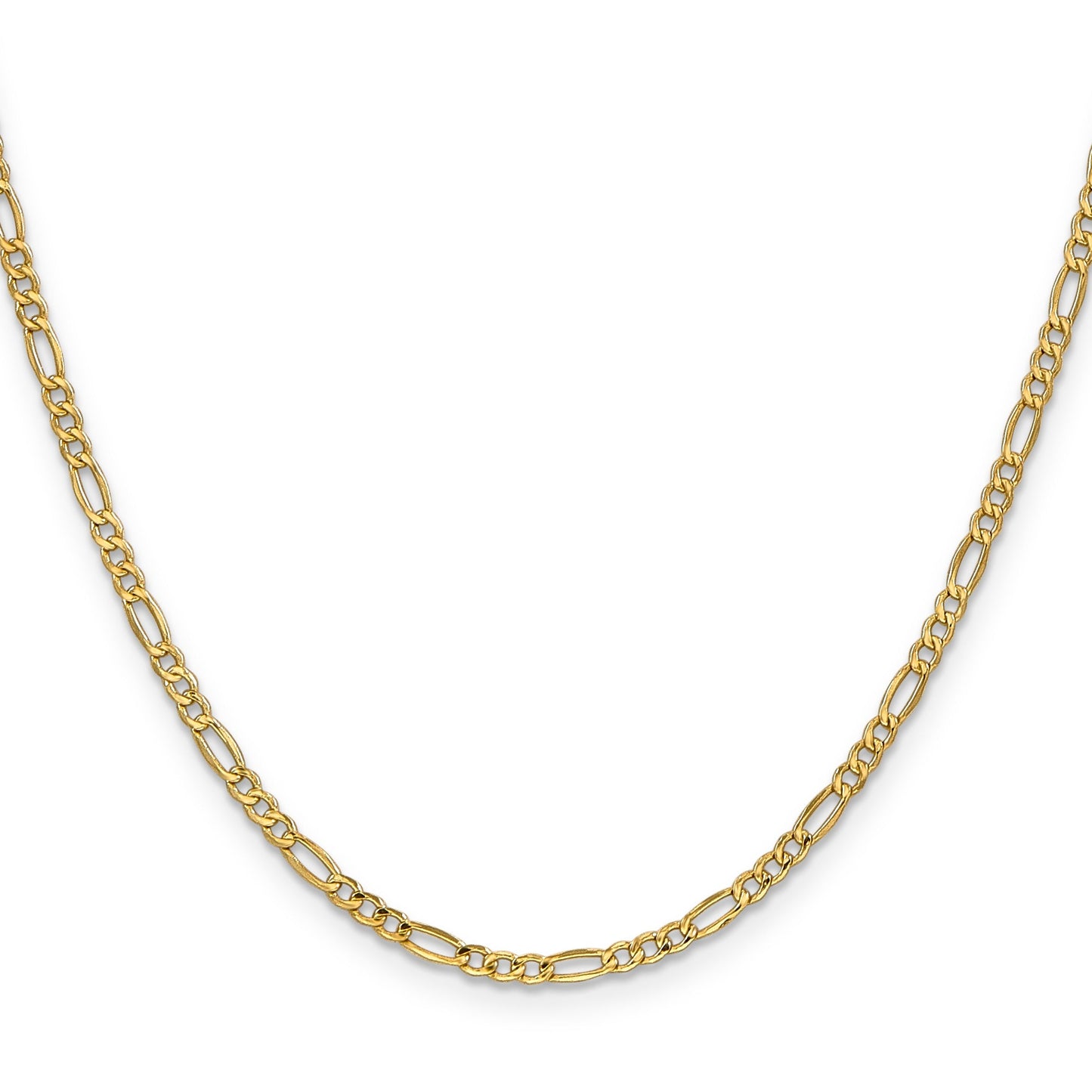 10k Semi-Solid Figaro Chain Necklace 18 inch