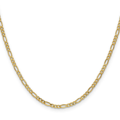 10k Semi-Solid Figaro Chain Necklace 18 inch