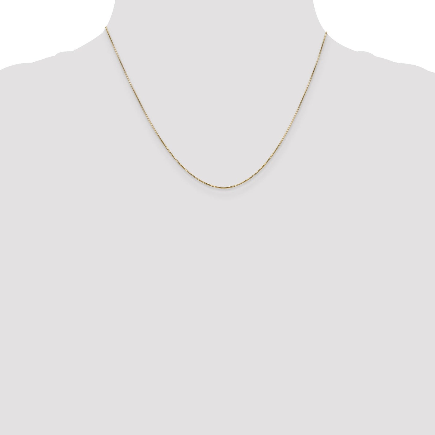 0.5 mm 14k Solid Gold Box Link Chain For Women