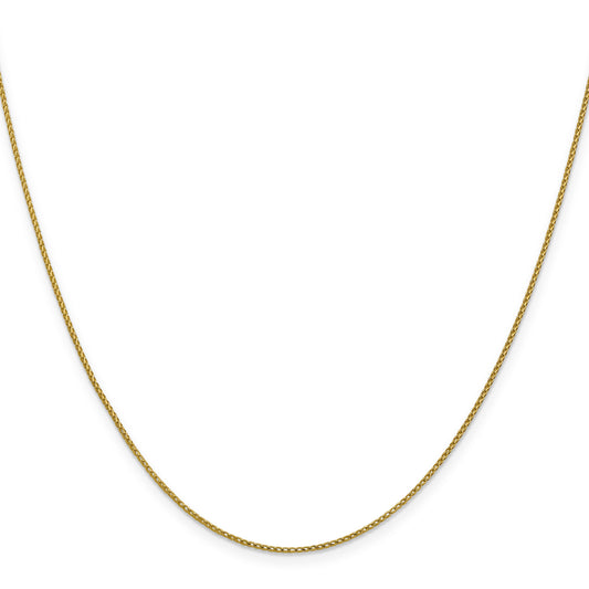 20-inch 14K Yellow Gold 1 mm Diamond Cut Open Franco Chain