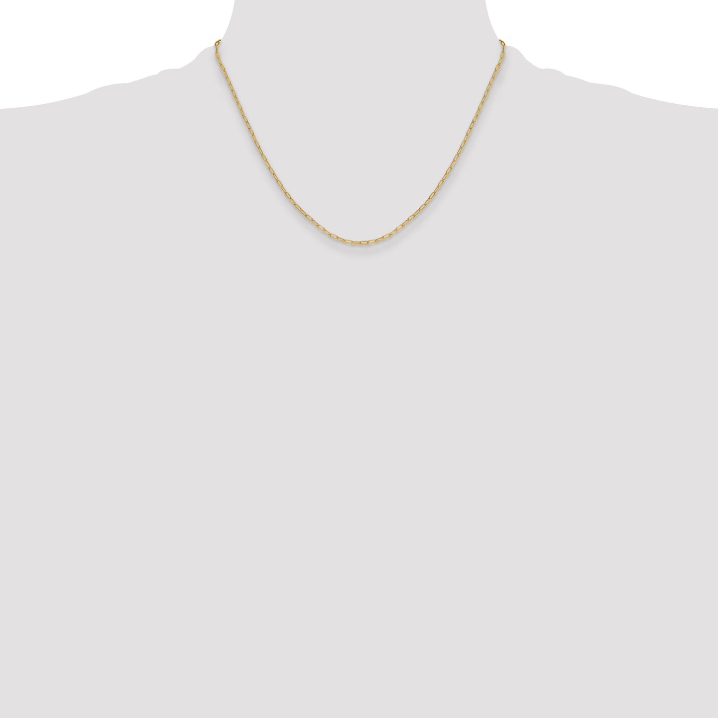 14k Yellow Gold Semi-Solid Beveled Paperclip Chain