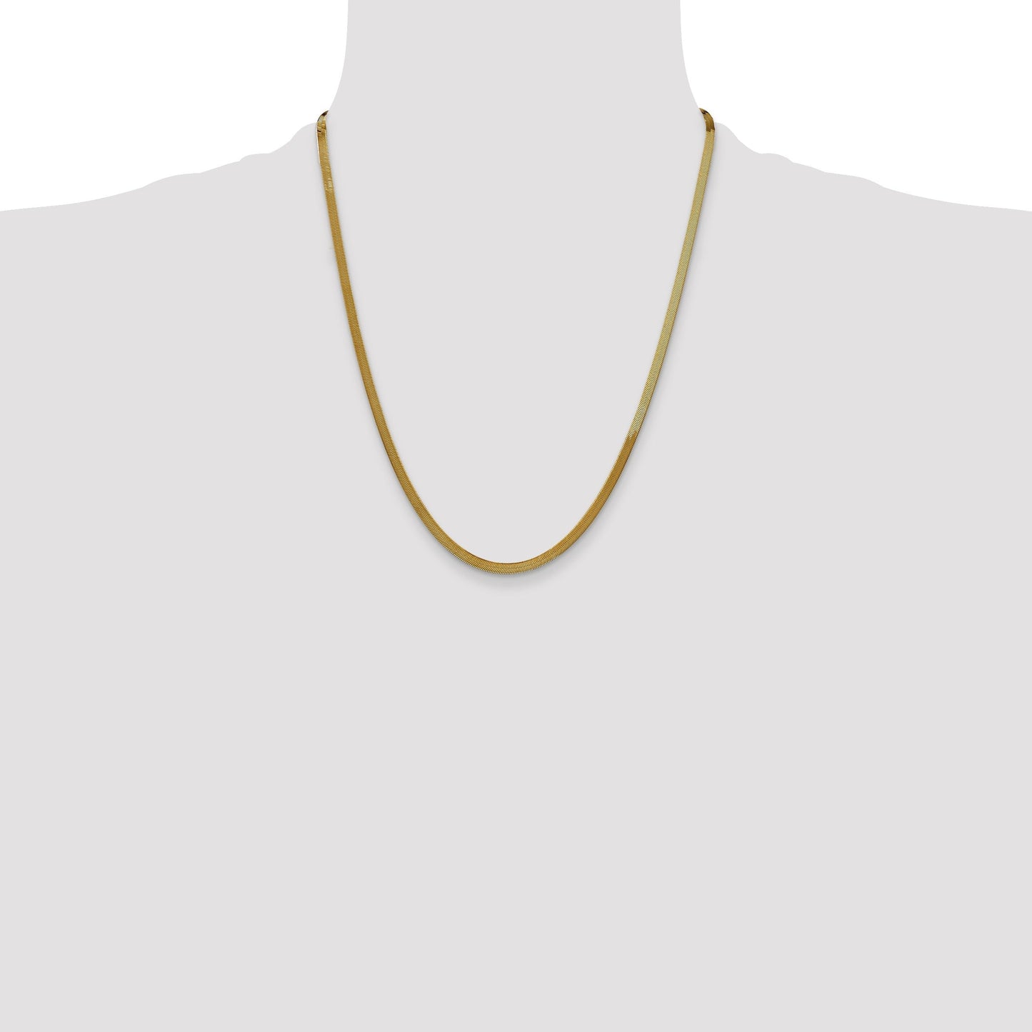 14k Yellow Gold Silky Herringbone Chain for Men
