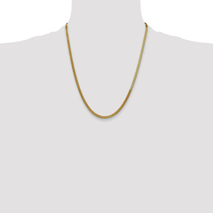 14k Yellow Gold Silky Herringbone Chain for Men
