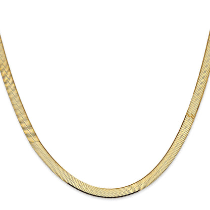 24-inch 14k Yellow Gold Silky Herringbone Chain