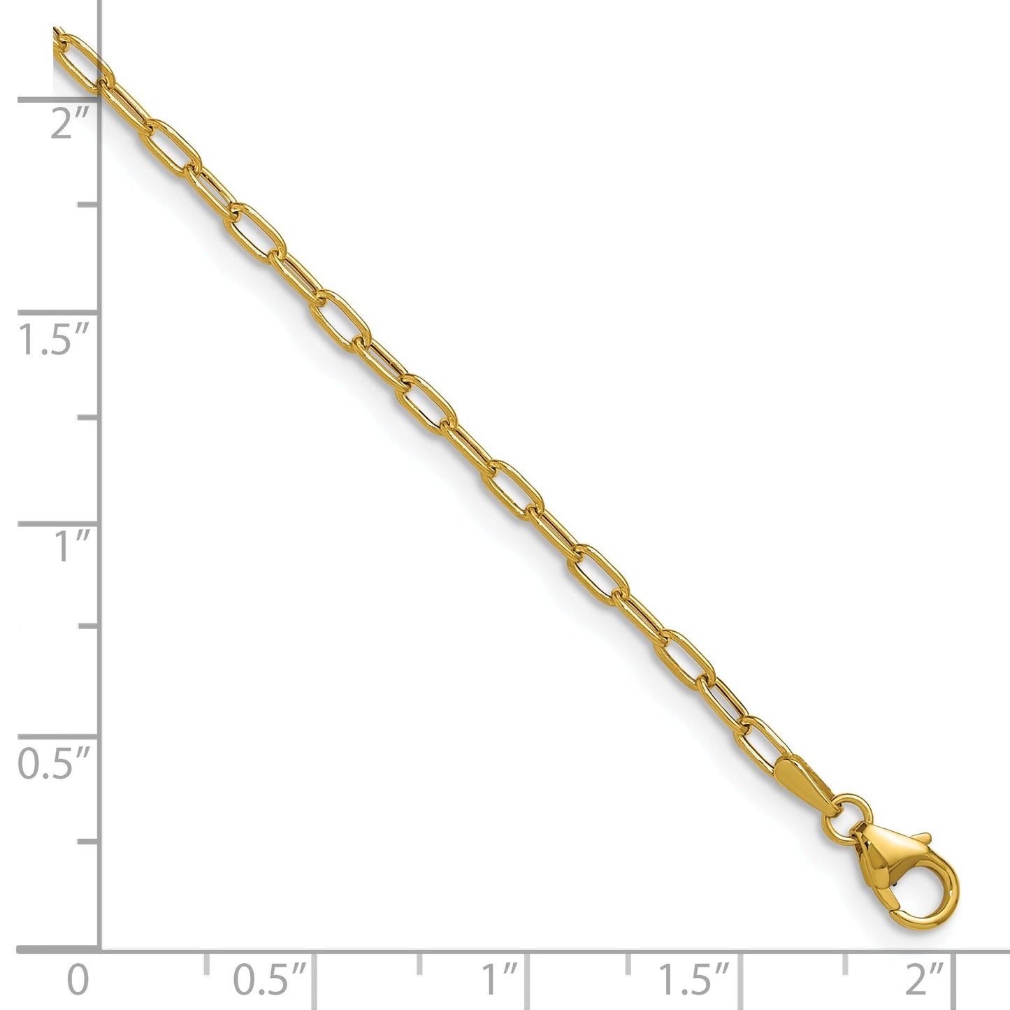 14k Yellow Gold Semi-Solid Paperclip Chain Necklace