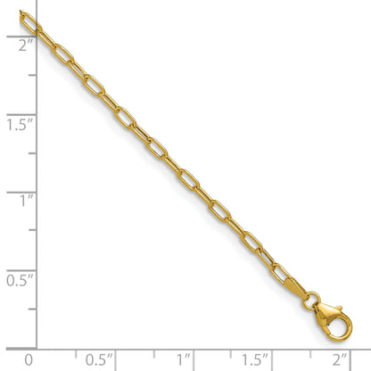 14k Yellow Gold Semi-Solid Paperclip Chain Necklace