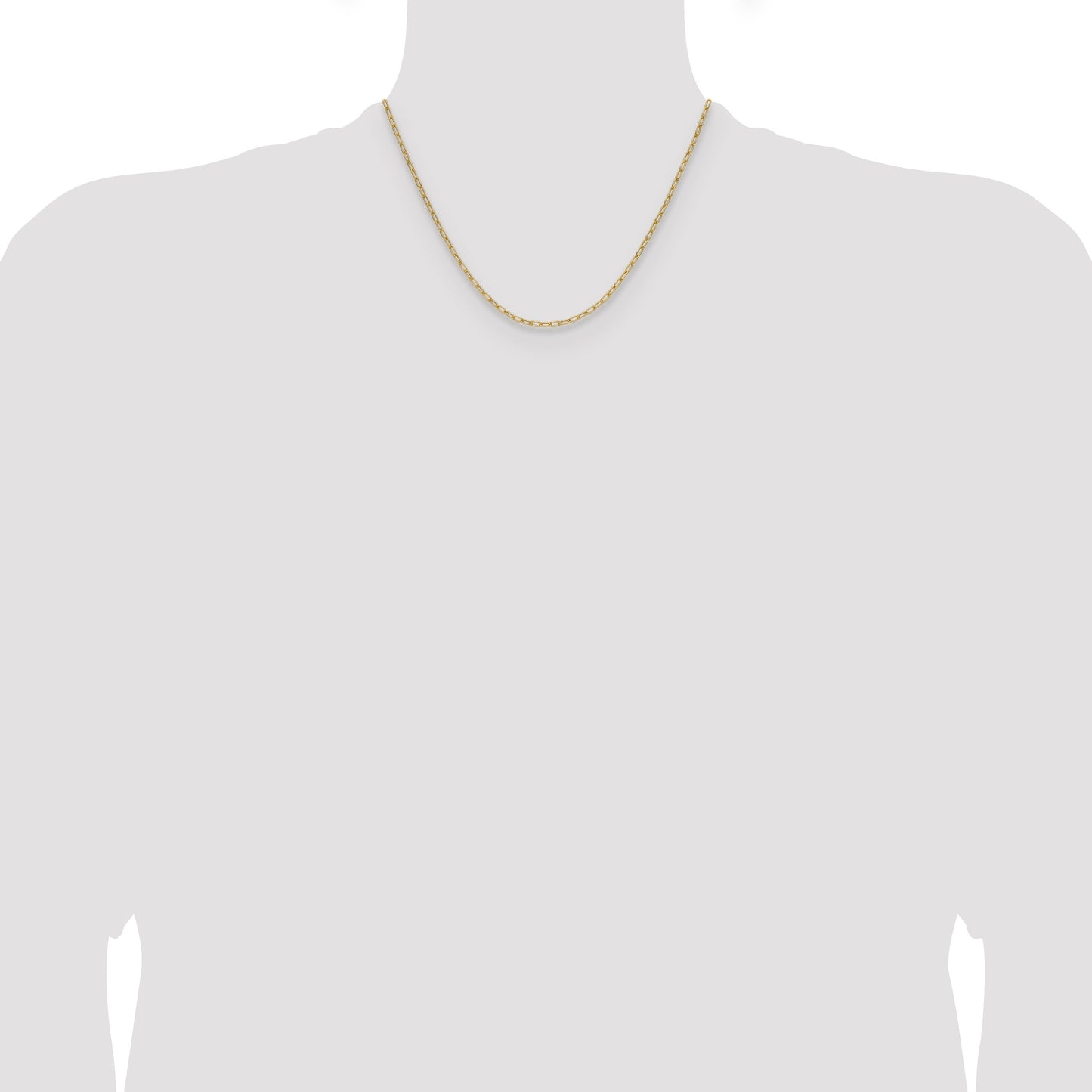 14k Yellow Gold Semi-Solid Paperclip Chain Necklace