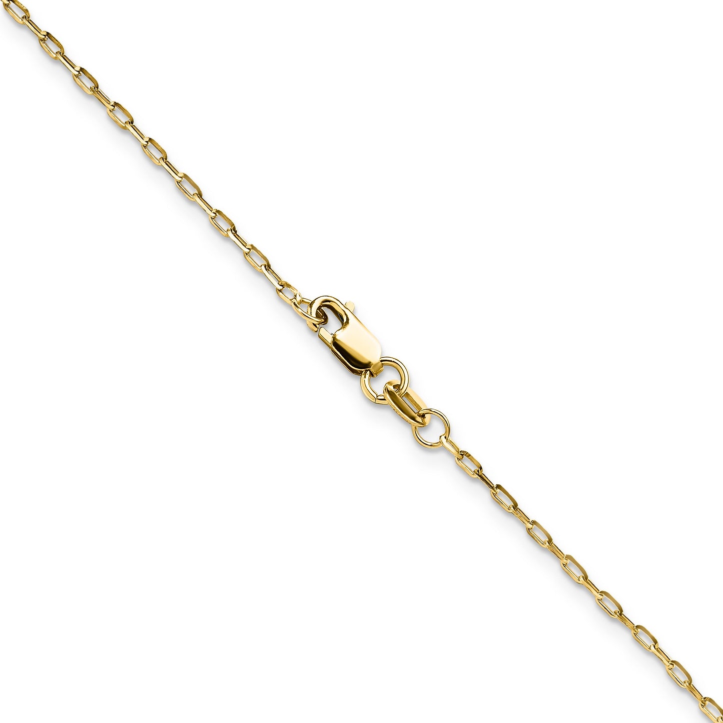 Diamond-Cut Open Long Link Cable Chain 14K Yellow Gold