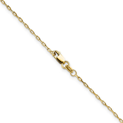 Diamond-Cut Open Long Link Cable Chain 14K Yellow Gold