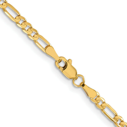 10k Gold Concave Figaro 22 inch Unisex Chain Necklace