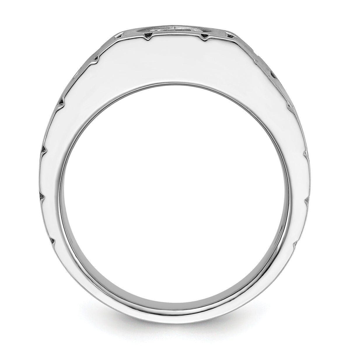 14k White Gold 1 ct Lab Grown Diamond Solitaire Engagement Band Ring