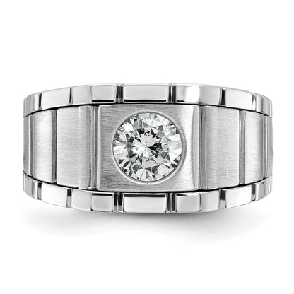 14k White Gold 1 ct Lab Grown Diamond Solitaire Engagement Band Ring