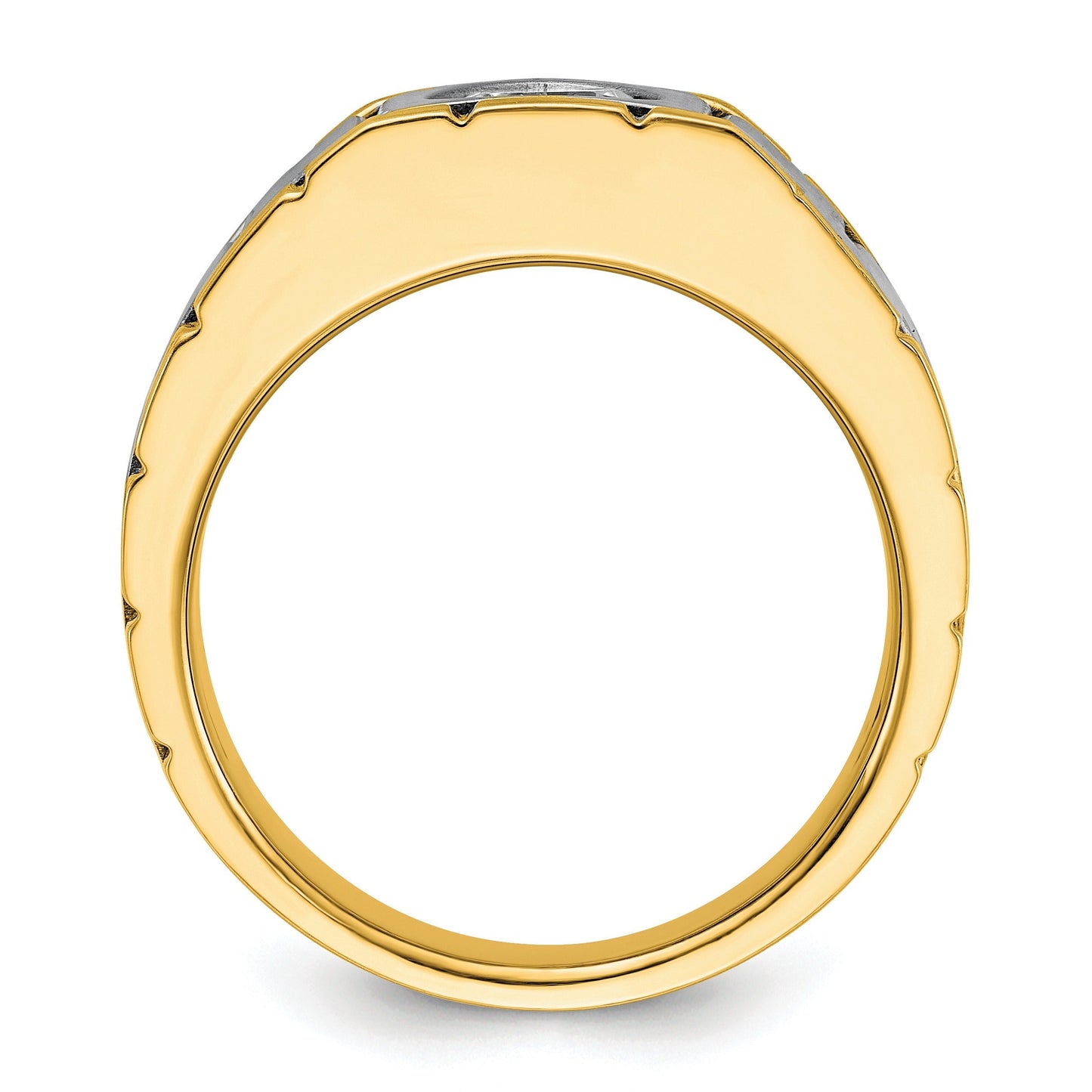 1 ct Lab Grown Diamond Men's Solitaire Ring 14K Two-Tone Gold