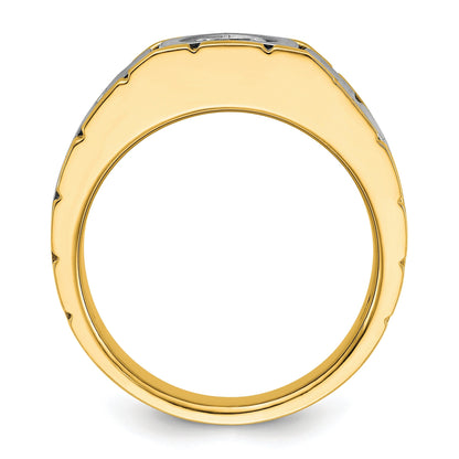 1 ct Lab Grown Diamond Men's Solitaire Ring 14K Two-Tone Gold