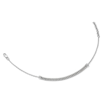 14k White Gold 1 carat Lab Grown Diamond Extension Bracelet