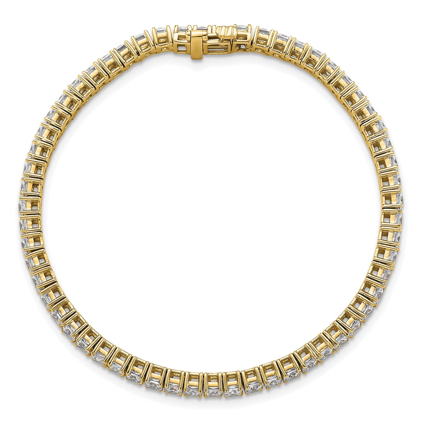 14K Gold Lab Grown Diamond Princess Tennis Bracelet