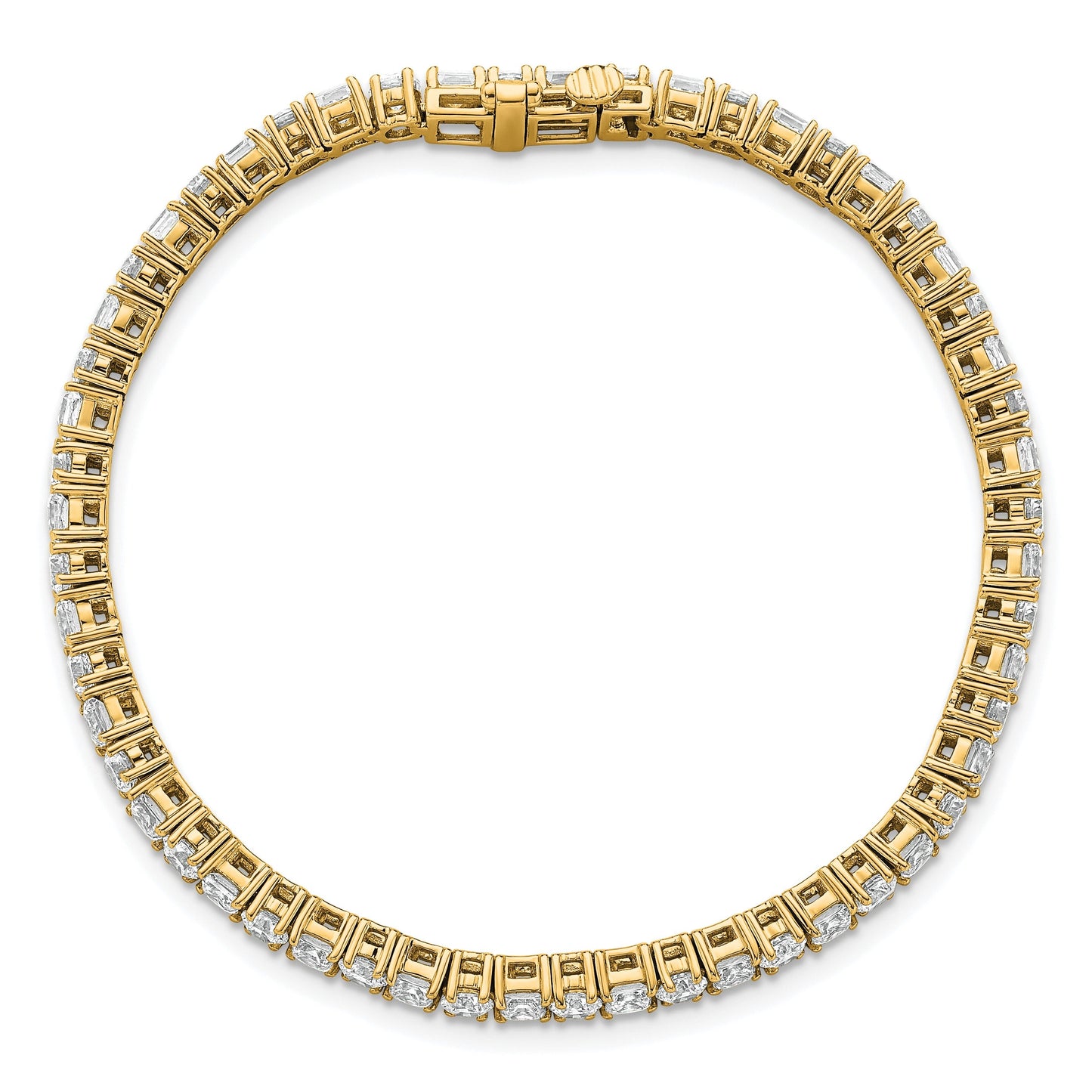 14k Yellow Gold Lab Diamond Tennis Bracelet 7 Carat