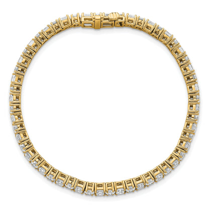 14k Yellow Gold Lab Diamond Tennis Bracelet 7 Carat