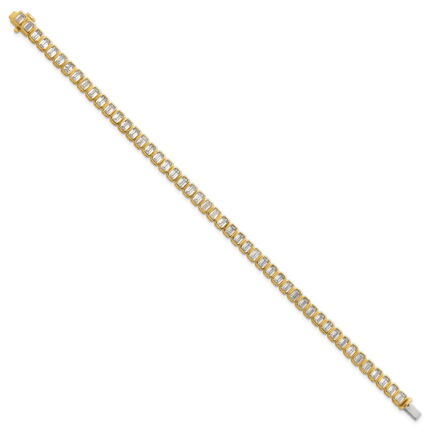 14K Gold  Lab Diamond Emerald Tennis Bracelets 6 1/2 carat