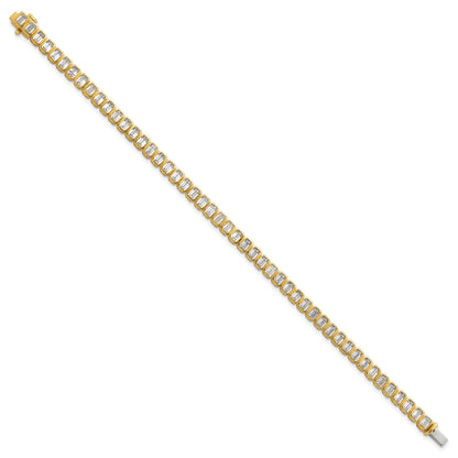 14K Gold  Lab Diamond Emerald Tennis Bracelets 6 1/2 carat