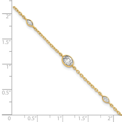 14K Yellow Gold Lab  Diamond Extension Station Bolo Bracelet
