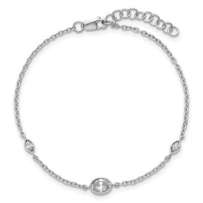14K White Gold 3/8 carat Lab Grown Diamond Extension Bracelet
