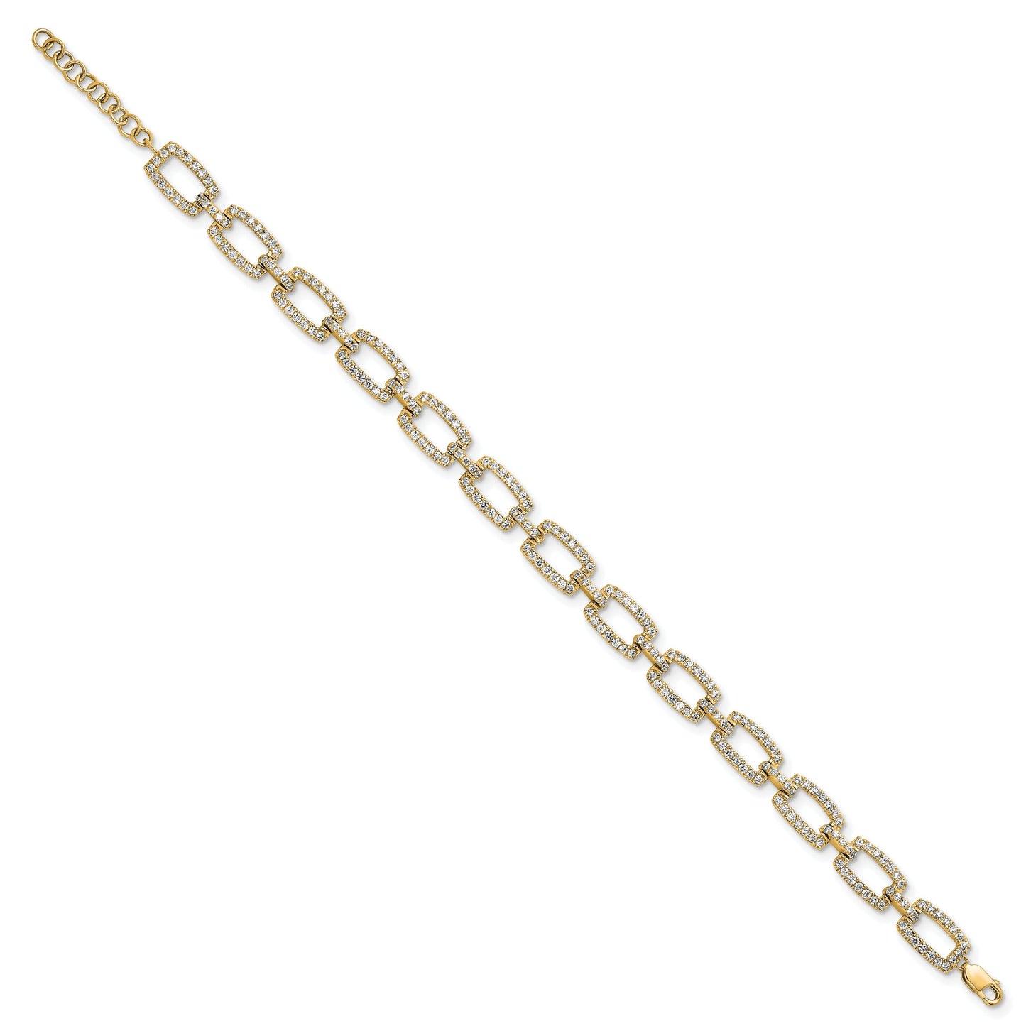 14k Yellow Gold 5/8 Carat Lab Grown Diamond Link Bracelet