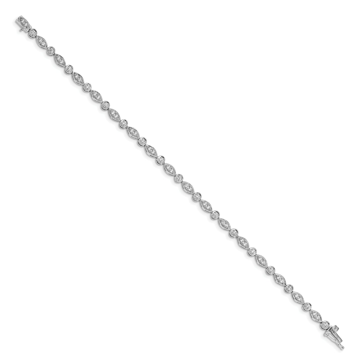 14k White Gold Lab Grown Diamond Fancy Bracelet