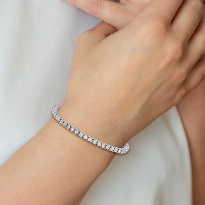 14k White Gold Lab Grown Diamond Illusion Setting Bracelet