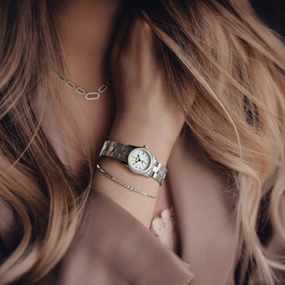14k White Gold Lab Grown Diamond Adjustable Bolo Bracelet
