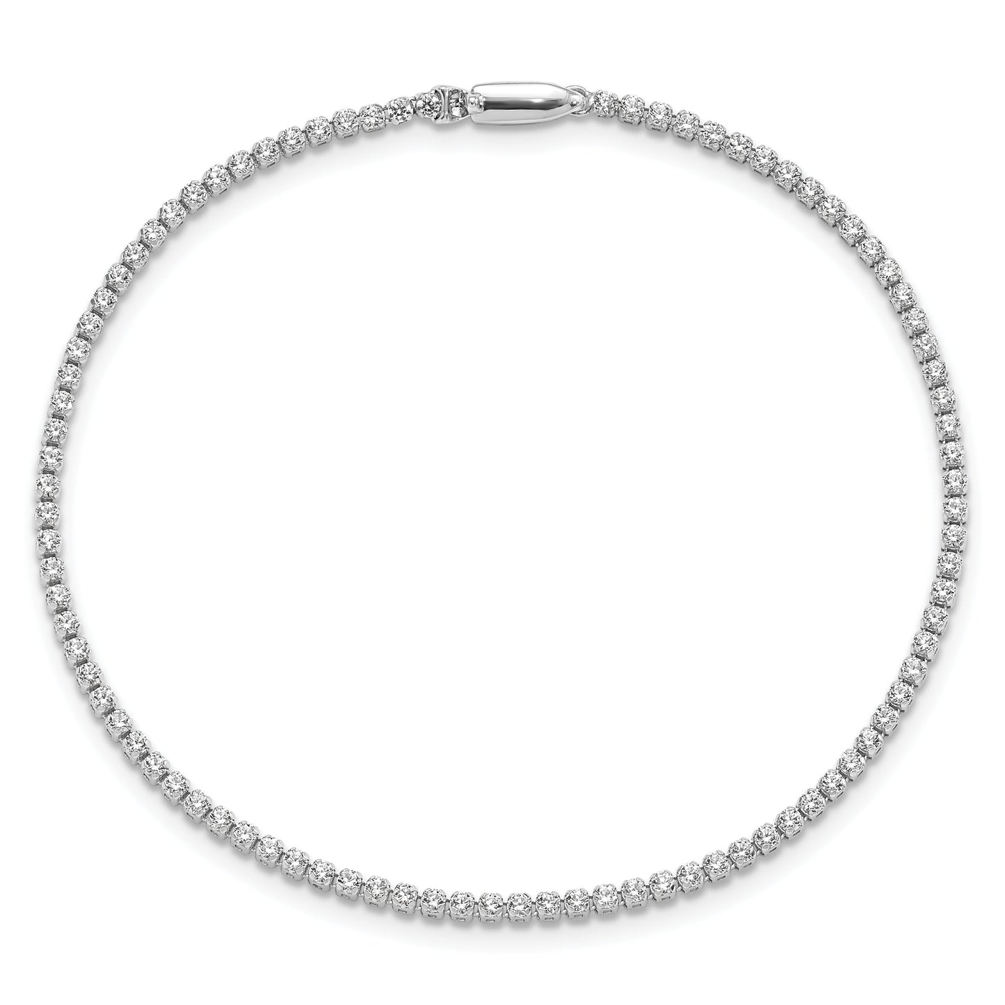 14k White Gold Lab Diamond Round Tennis Bracelet