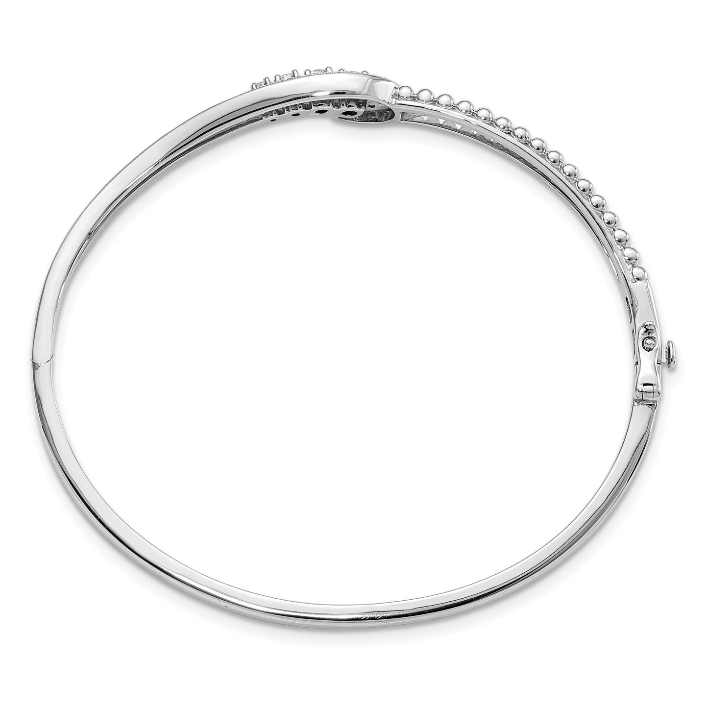 14k White Gold 1/2 carat Lab Grown Diamond Swirl Bangle Bracelet