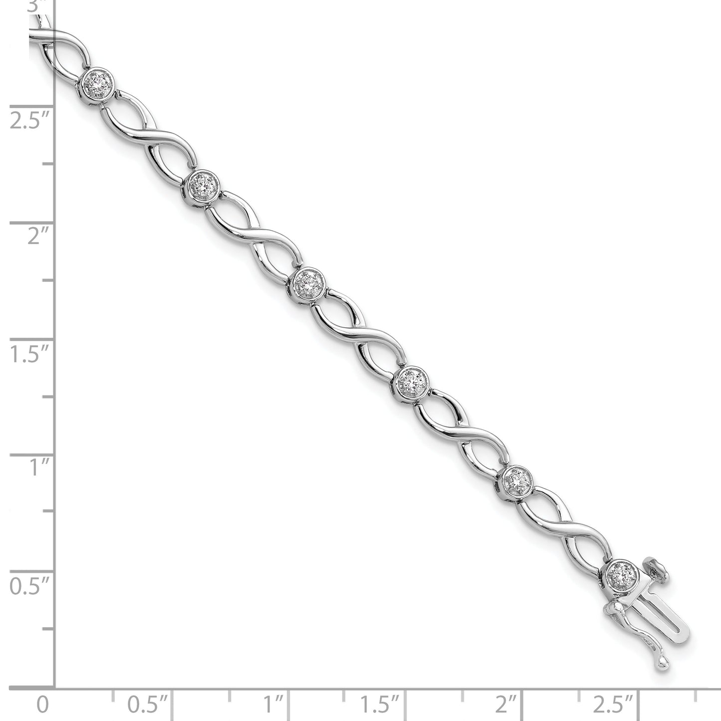 14k White Gold 1/2Carat Lab Grown Diamond Infinity Bracelet