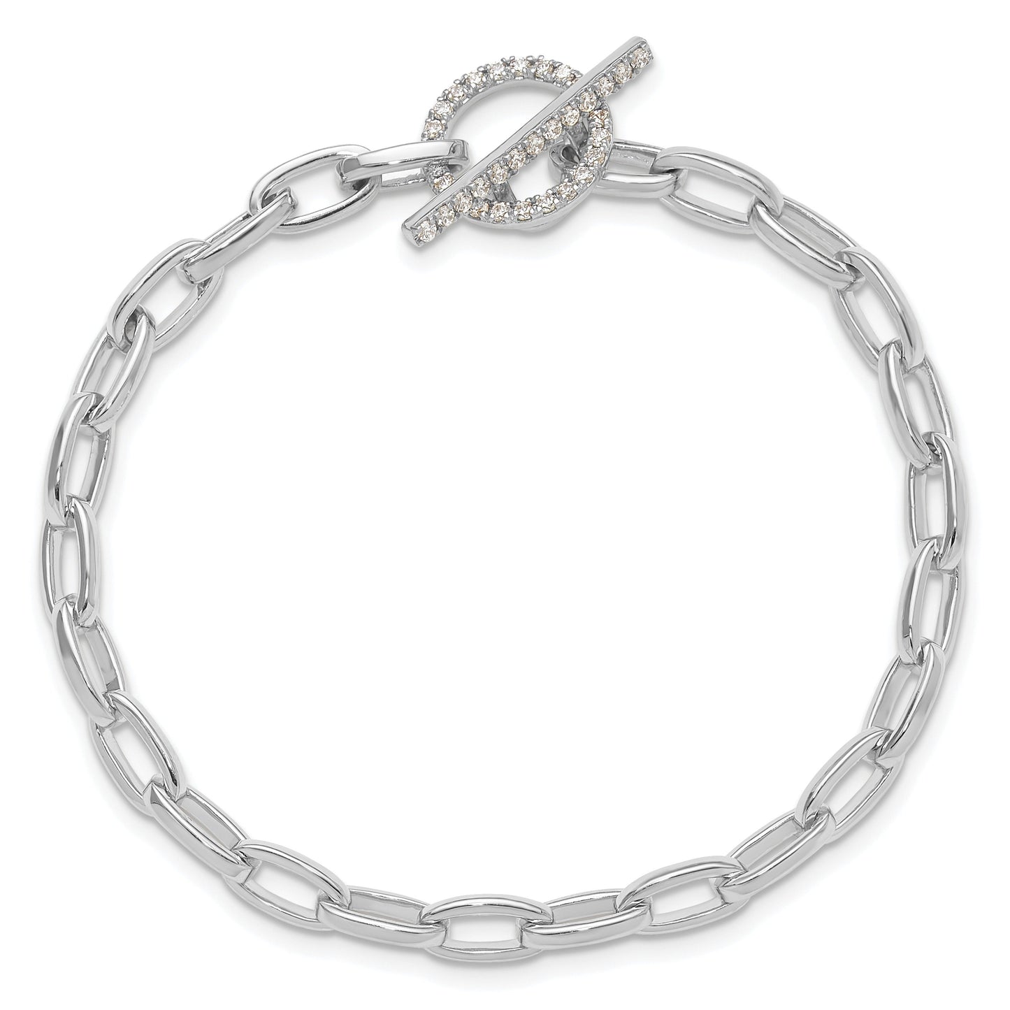 14K Gold Lab Grown Diamond Toggle Link Bracelet