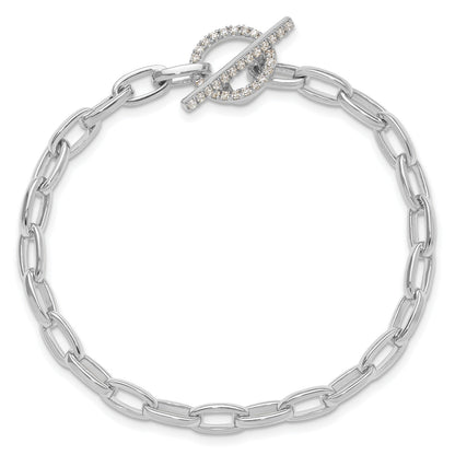 14K Gold Lab Grown Diamond Toggle Link Bracelet
