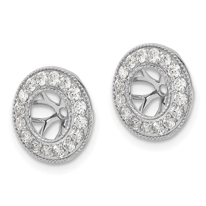 14k White Gold Lab Grown Diamond 6 mm Earring Jacket