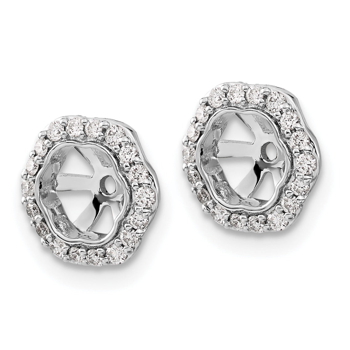 14k White Gold Diamond Earring Jackets
