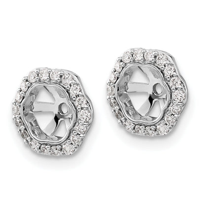 14k White Gold Diamond Earring Jackets