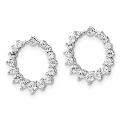 14k White Gold 1 1/2 carat Lab Grown Diamond Circle Earring Jackets