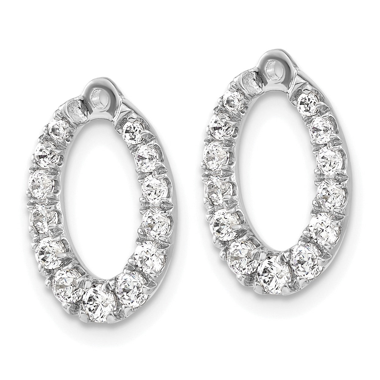 14k Gold Lab Grown Diamond Oval Earring Jackets