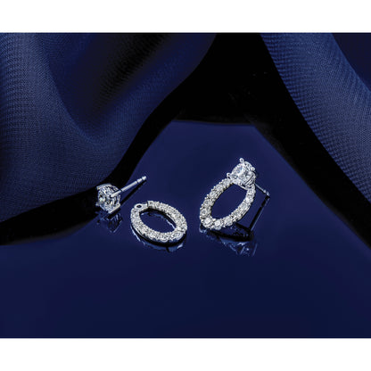 14k Gold Lab Grown Diamond Oval Earring Jackets