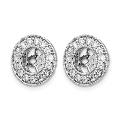 14K White Gold Lab Grown Diamond Studs Earring Jackets