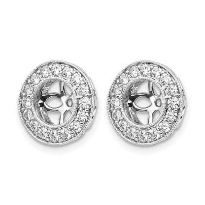 14K White Gold Lab Grown Diamond Studs Earring Jackets