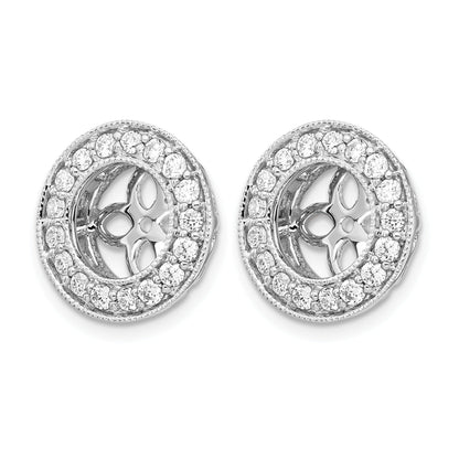 14K White Gold Lab Grown Diamond Studs Earring Jackets