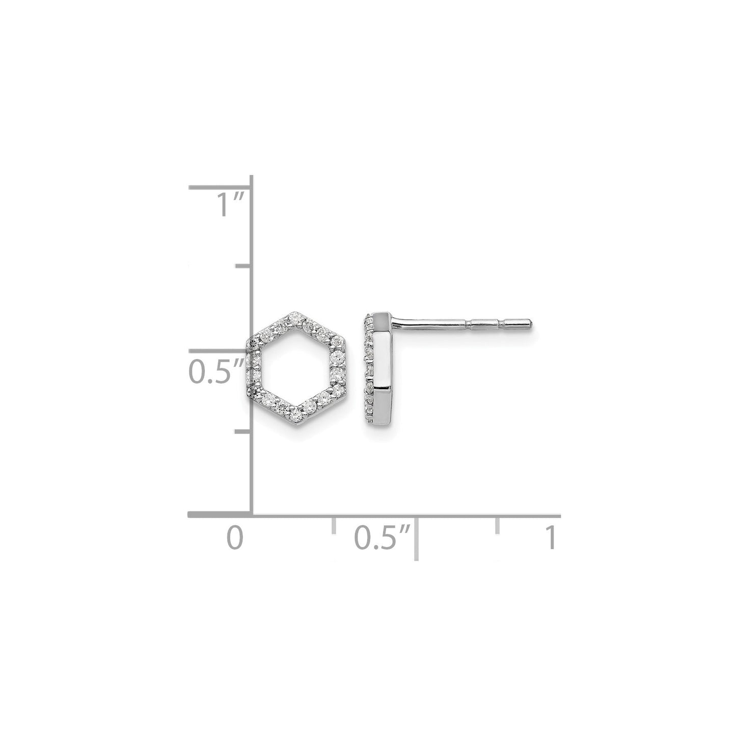 Lab Grown Diamond Hexagon Studs Earrings