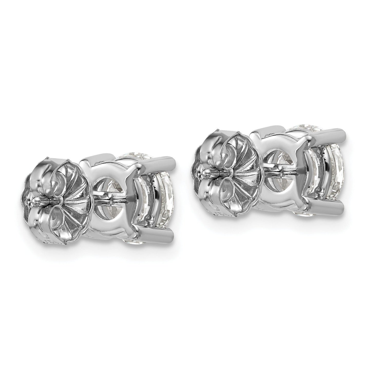 14K White Gold Round Lab Grown Diamond Stud Earrings