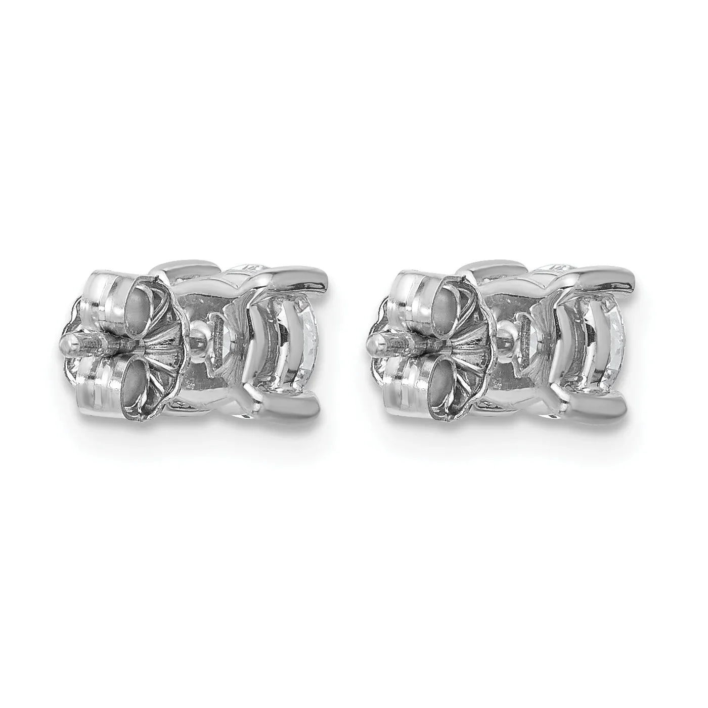 14K Gold Lab Grown Diamond 4 Prong Post and Push Back Stud Earrings